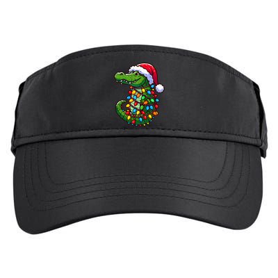 Funny Alligator Santa Hat Christmas Pajama Adult Drive Performance Visor