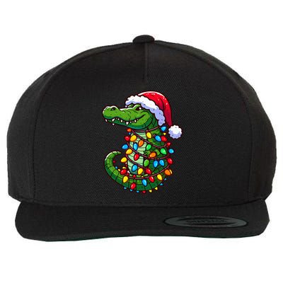 Funny Alligator Santa Hat Christmas Pajama Wool Snapback Cap