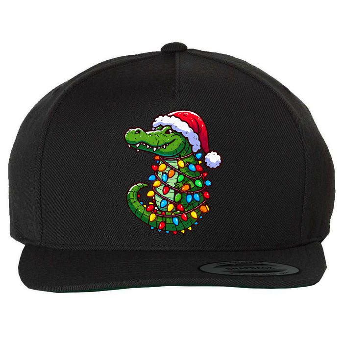 Funny Alligator Santa Hat Christmas Pajama Wool Snapback Cap