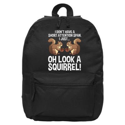 Funny ADHD Squirrel Design For  Chipmunk Pet Lovers 16 in Basic Backpack