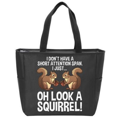 Funny ADHD Squirrel Design For  Chipmunk Pet Lovers Zip Tote Bag