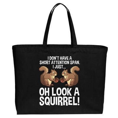 Funny ADHD Squirrel Design For  Chipmunk Pet Lovers Cotton Canvas Jumbo Tote