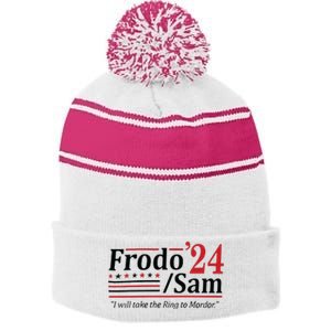 Frodo And Sam 2024 Stripe Pom Pom Beanie