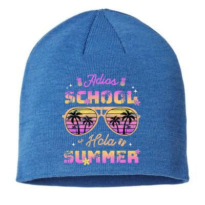 Funny Adios School Hola Summer Break Teacher Sunglasses Cute Great Gift Sustainable Beanie