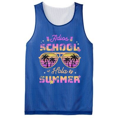 Funny Adios School Hola Summer Break Teacher Sunglasses Cute Great Gift Mesh Reversible Basketball Jersey Tank