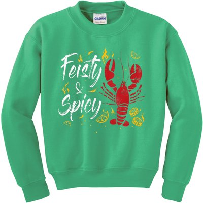 Feisty And Spicy Crawfish Funny Boil Cajun Crawfish Festival Kids Sweatshirt