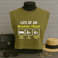 Funny Architecture Student For Architects Lover  Garment-Dyed Women's Muscle Tee