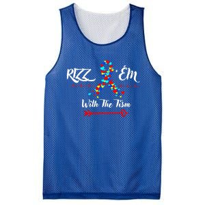 Funny Autism Saying Rizz Em With The Tism Cute Gift Mesh Reversible Basketball Jersey Tank