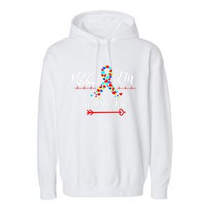 Funny Autism Saying Rizz Em With The Tism Cute Gift Garment-Dyed Fleece Hoodie