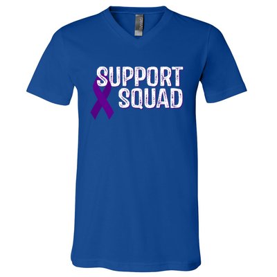 Fibromyalgia Awareness Support Squad Gift V-Neck T-Shirt