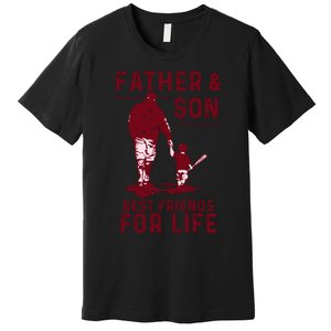 Father And Son Best Friends For Life Baseball Player Dad Son Premium T-Shirt