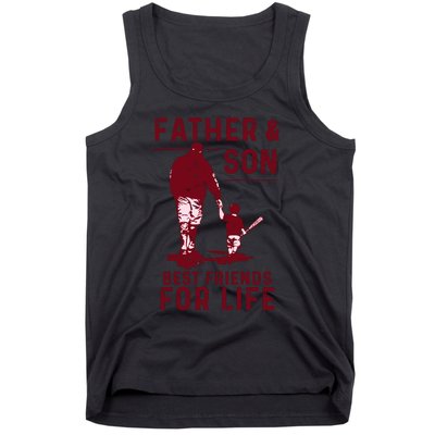 Father And Son Best Friends For Life Baseball Player Dad Son Tank Top