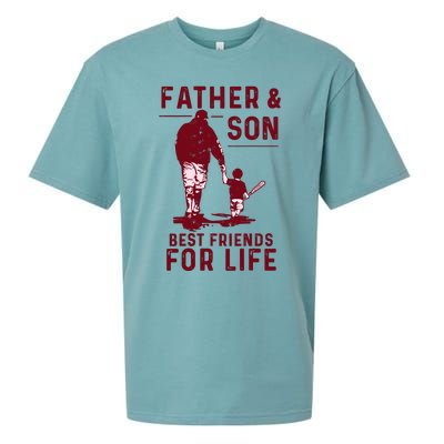 Father And Son Best Friends For Life Baseball Player Dad Son Sueded Cloud Jersey T-Shirt