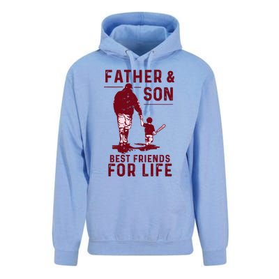 Father And Son Best Friends For Life Baseball Player Dad Son Unisex Surf Hoodie