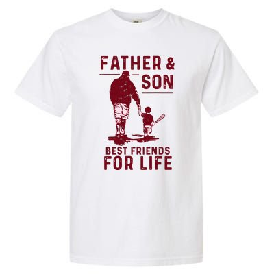 Father And Son Best Friends For Life Baseball Player Dad Son Garment-Dyed Heavyweight T-Shirt