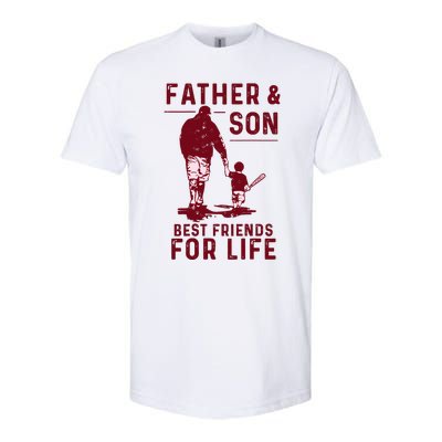 Father And Son Best Friends For Life Baseball Player Dad Son Softstyle CVC T-Shirt