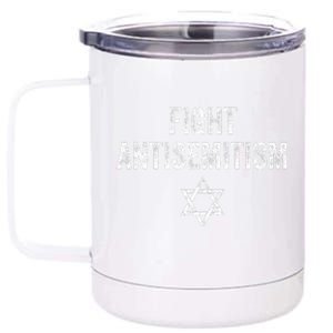 Fight Antisemitism Stop the Hate Jewish Pride  12 oz Stainless Steel Tumbler Cup