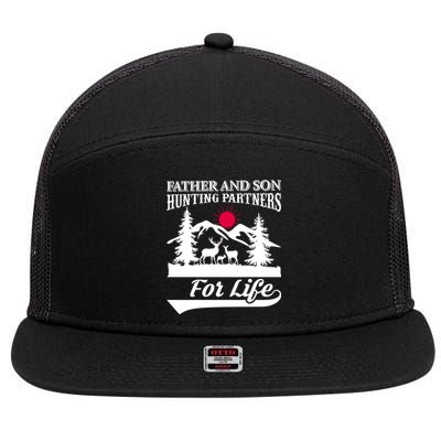 Father And Son Hunting Partners For Life 7 Panel Mesh Trucker Snapback Hat