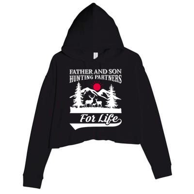 Father And Son Hunting Partners For Life Crop Fleece Hoodie