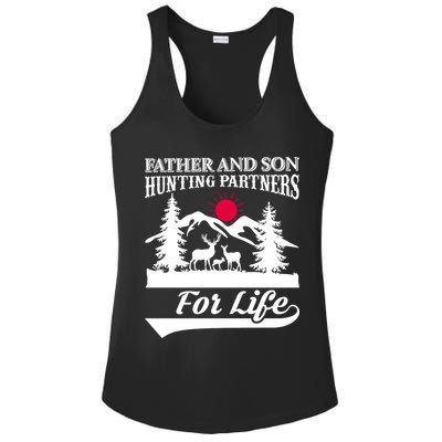 Father And Son Hunting Partners For Life Ladies PosiCharge Competitor Racerback Tank
