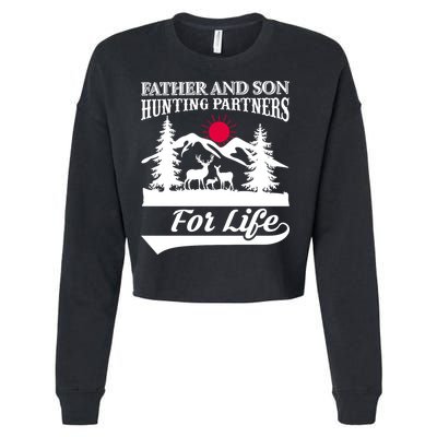 Father And Son Hunting Partners For Life Cropped Pullover Crew