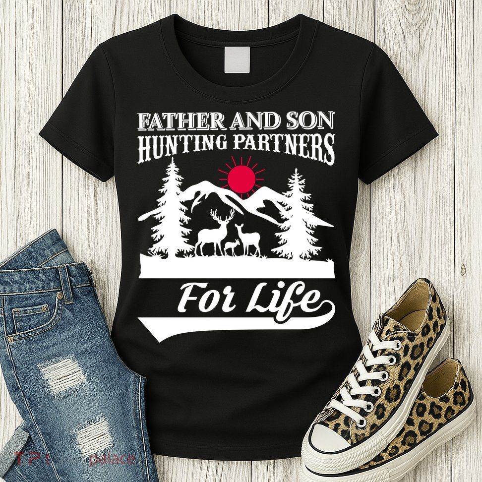 Father And Son Hunting Partners For Life Womens T-Shirt
