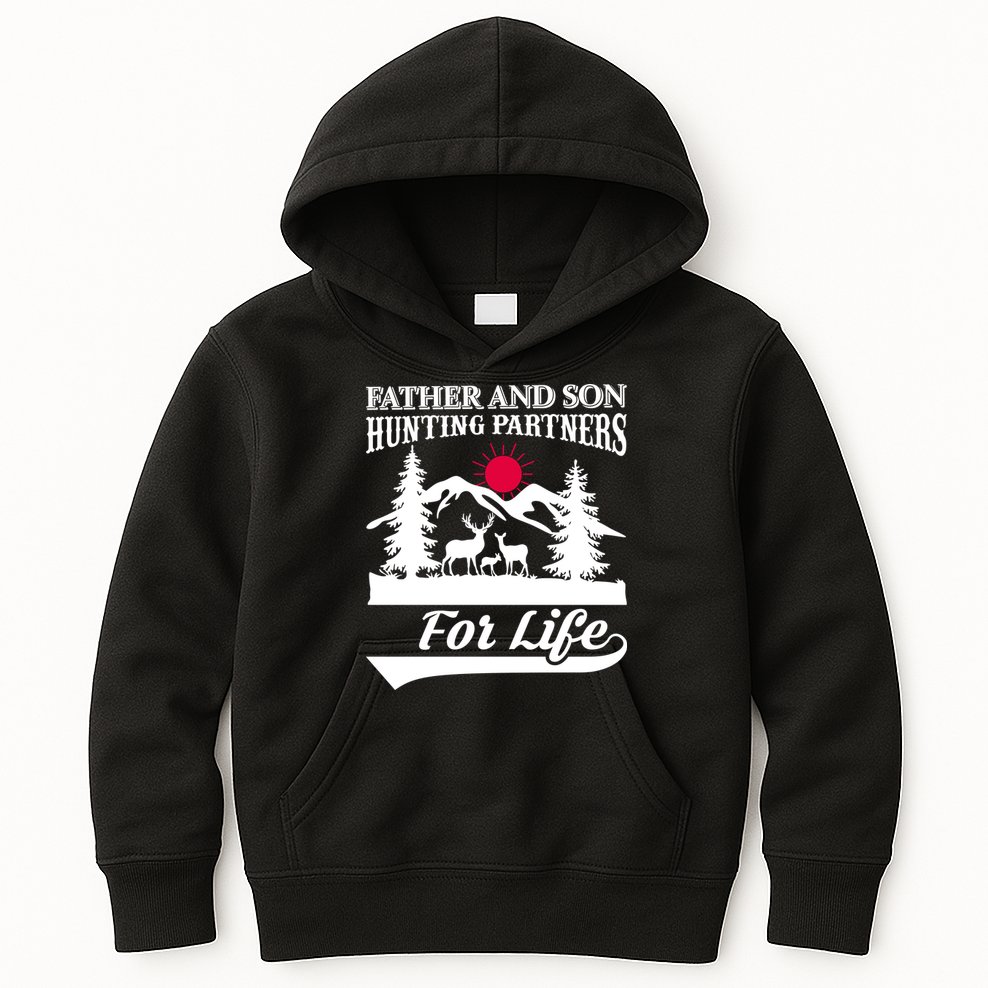 Father And Son Hunting Partners For Life Kids Hoodie