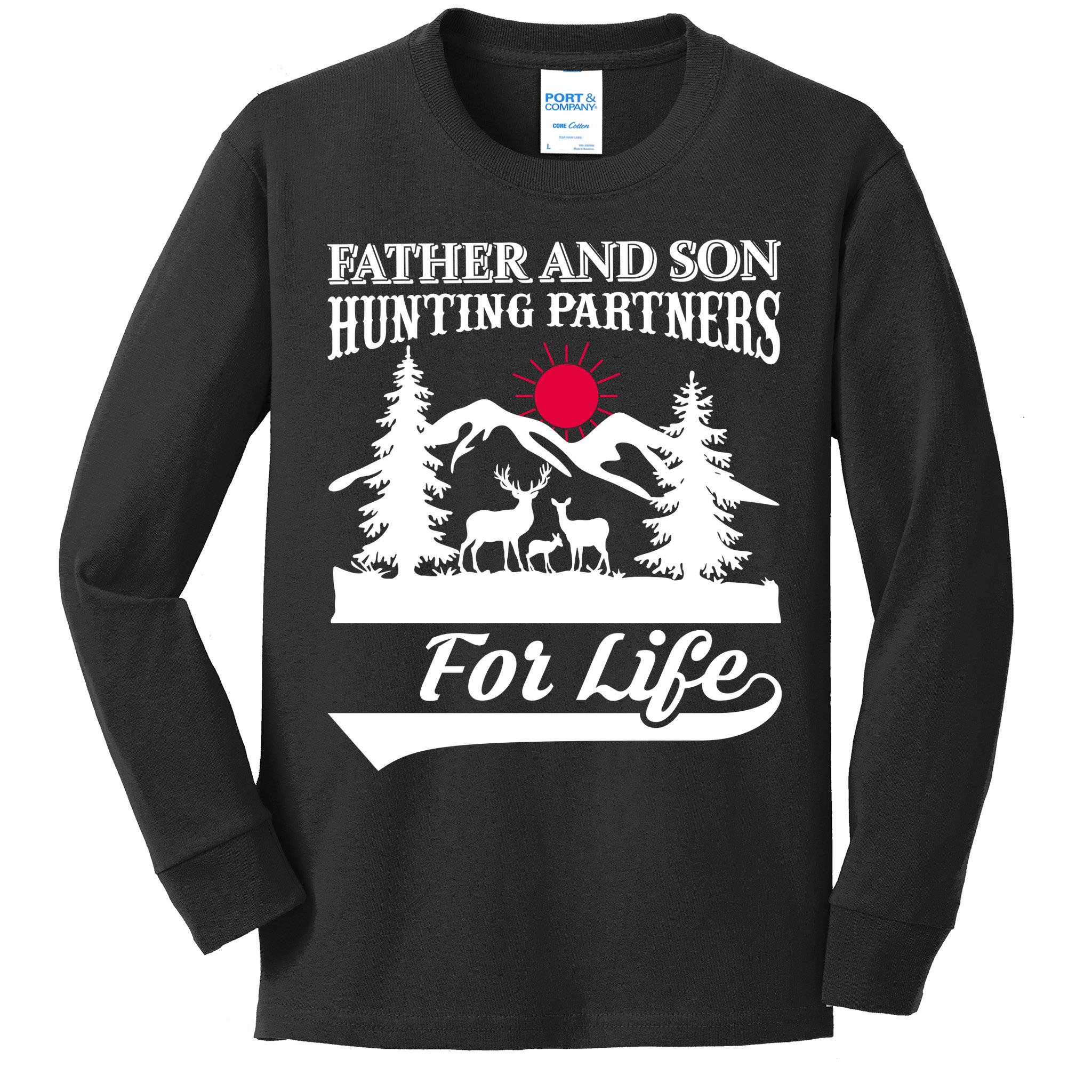 Father And Son Hunting Partners For Life Kids Long Sleeve Shirt
