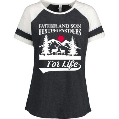 Father And Son Hunting Partners For Life Enza Ladies Jersey Colorblock Tee