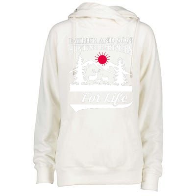 Father And Son Hunting Partners For Life Womens Funnel Neck Pullover Hood