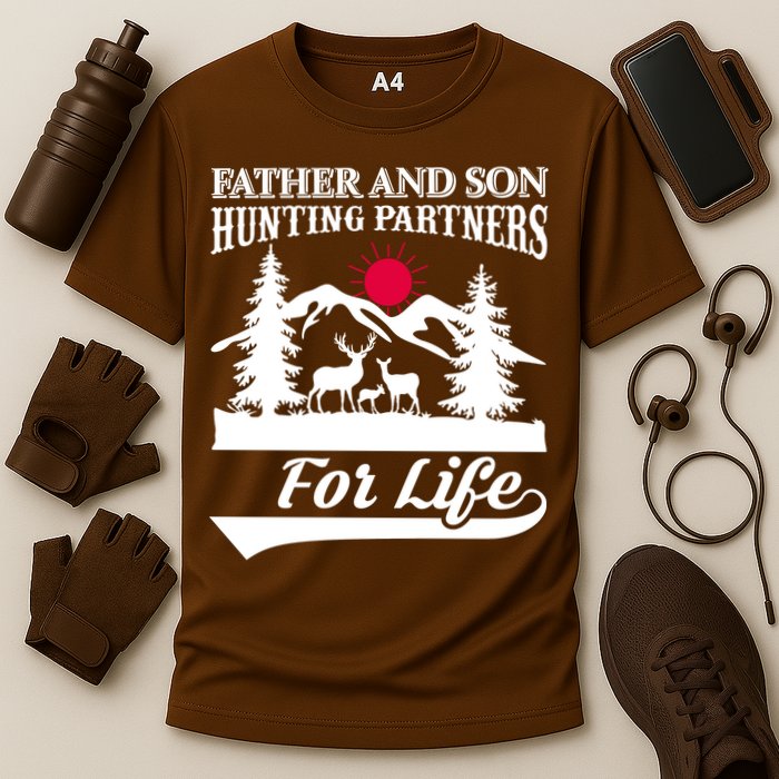 Father And Son Hunting Partners For Life Cooling Performance Crew T-Shirt