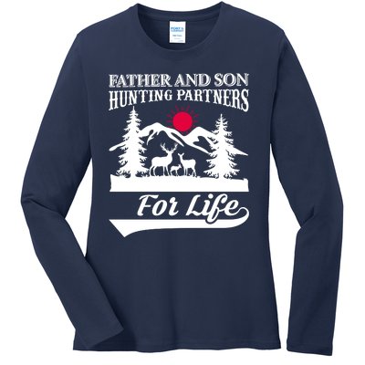 Father And Son Hunting Partners For Life Ladies Long Sleeve Shirt