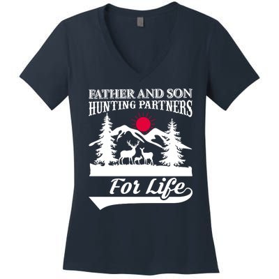 Father And Son Hunting Partners For Life Women's V-Neck T-Shirt