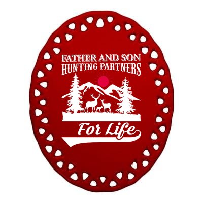 Father And Son Hunting Partners For Life Ceramic Oval Ornament