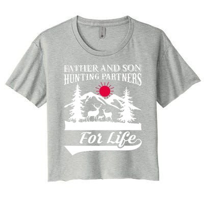 Father And Son Hunting Partners For Life Women's Crop Top Tee