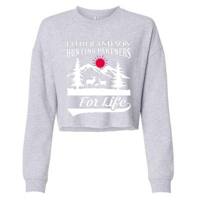 Father And Son Hunting Partners For Life Cropped Pullover Crew