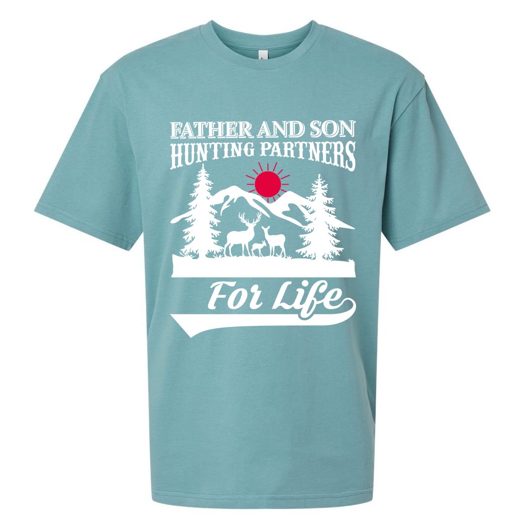 Father And Son Hunting Partners For Life Sueded Cloud Jersey T-Shirt