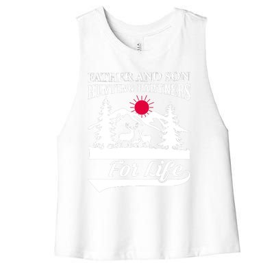 Father And Son Hunting Partners For Life Women's Racerback Cropped Tank