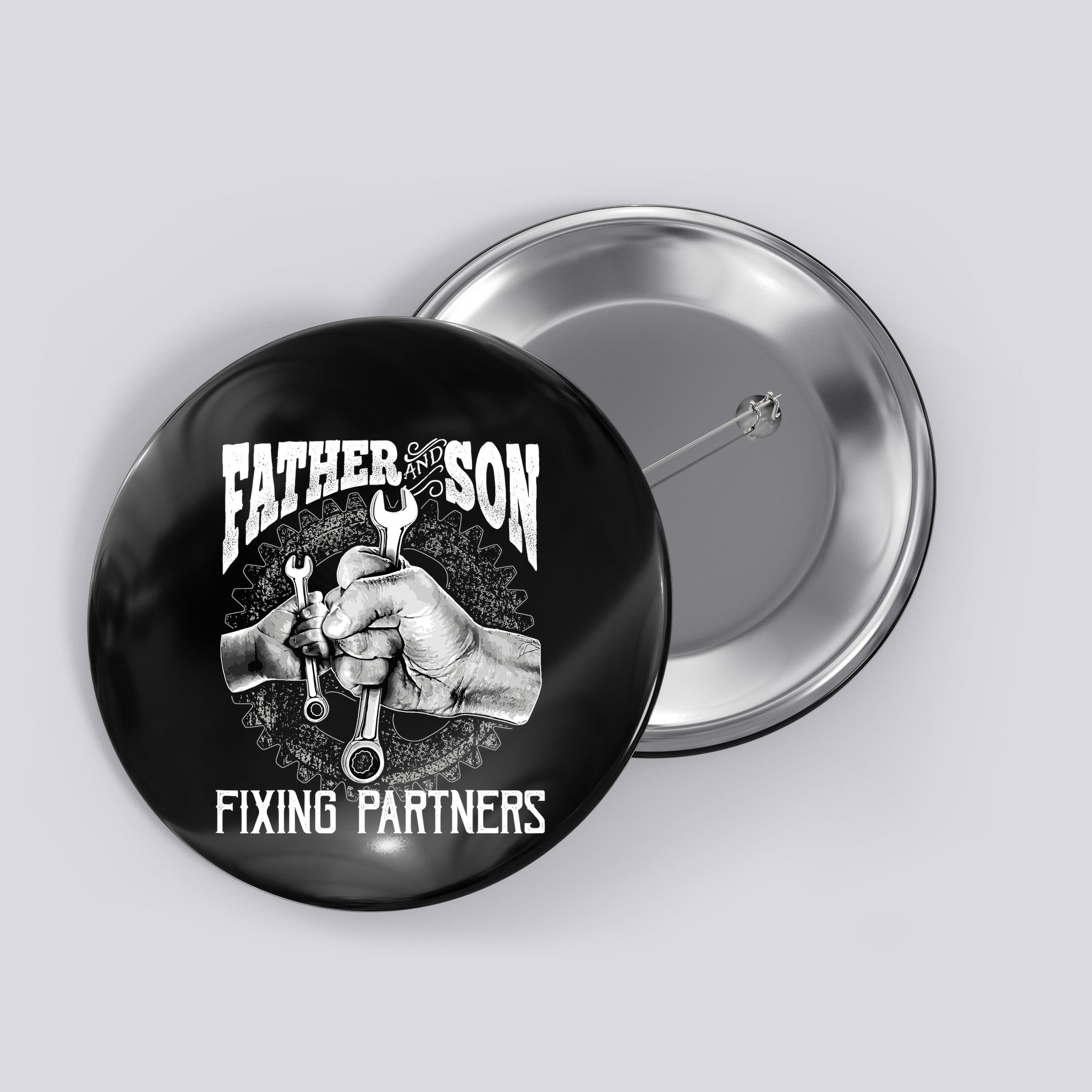 Father And Son Mechanic Mechanic FatherS Day Gift Button
