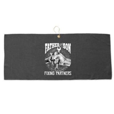 Father And Son Mechanic Mechanic FatherS Day Gift Large Microfiber Waffle Golf Towel