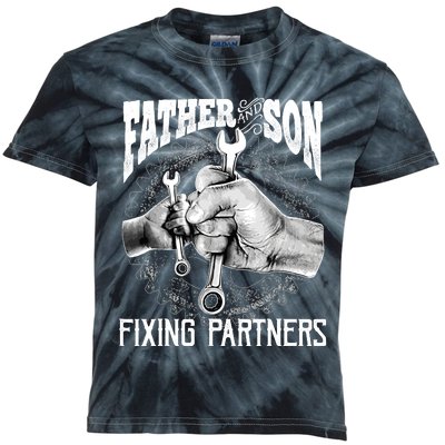 Father And Son Mechanic Mechanic FatherS Day Gift Kids Tie-Dye T-Shirt