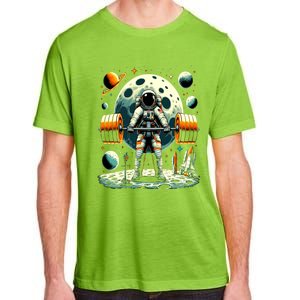 Funny Astronaut Space Weightlifting Fitness Gym Workout Gift Adult ChromaSoft Performance T-Shirt