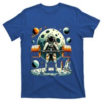 Funny Astronaut Space Weightlifting Fitness Gym Workout Gift T-Shirt