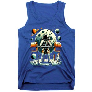 Funny Astronaut Space Weightlifting Fitness Gym Workout Gift Tank Top