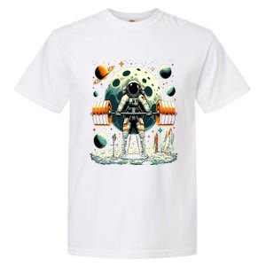 Funny Astronaut Space Weightlifting Fitness Gym Workout Gift Garment-Dyed Heavyweight T-Shirt