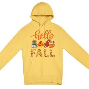 Fall Autumn Seasonal Wear Tis The Season Hello Fall Gift Premium Pullover Hoodie