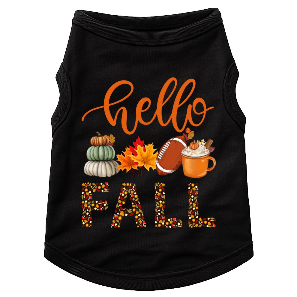 Fall Autumn Seasonal Wear Tis The Season Hello Fall Gift Doggie Tank