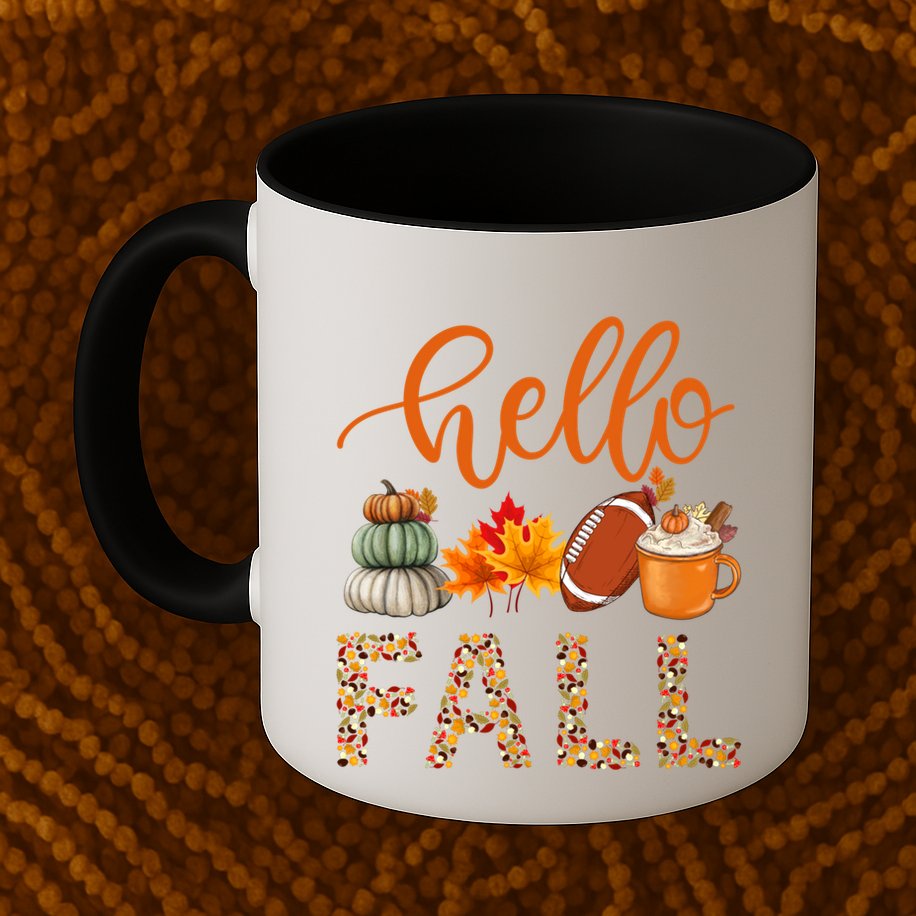 Fall Autumn Seasonal Wear Tis The Season Hello Fall Gift Mug