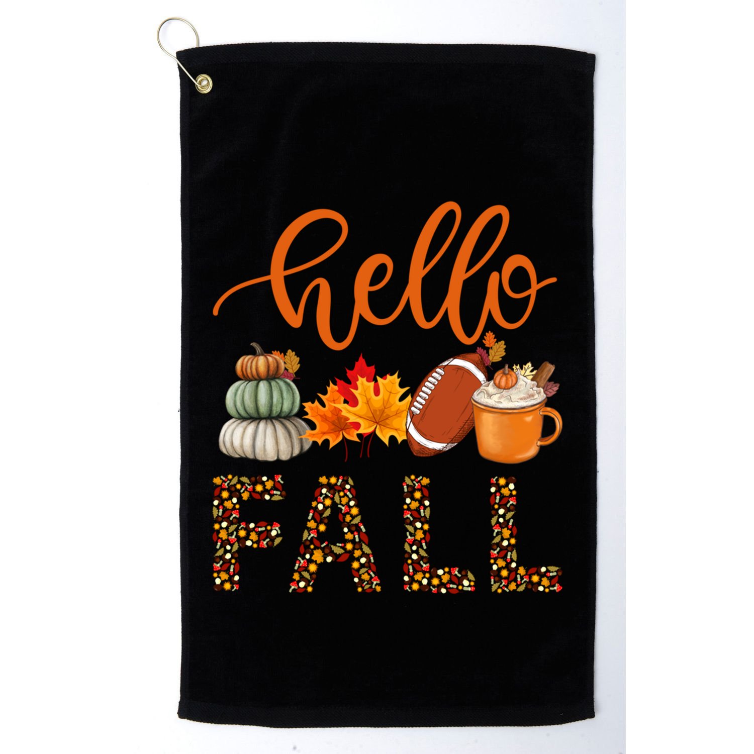 Fall Autumn Seasonal Wear Tis The Season Hello Fall Gift Golf Towel