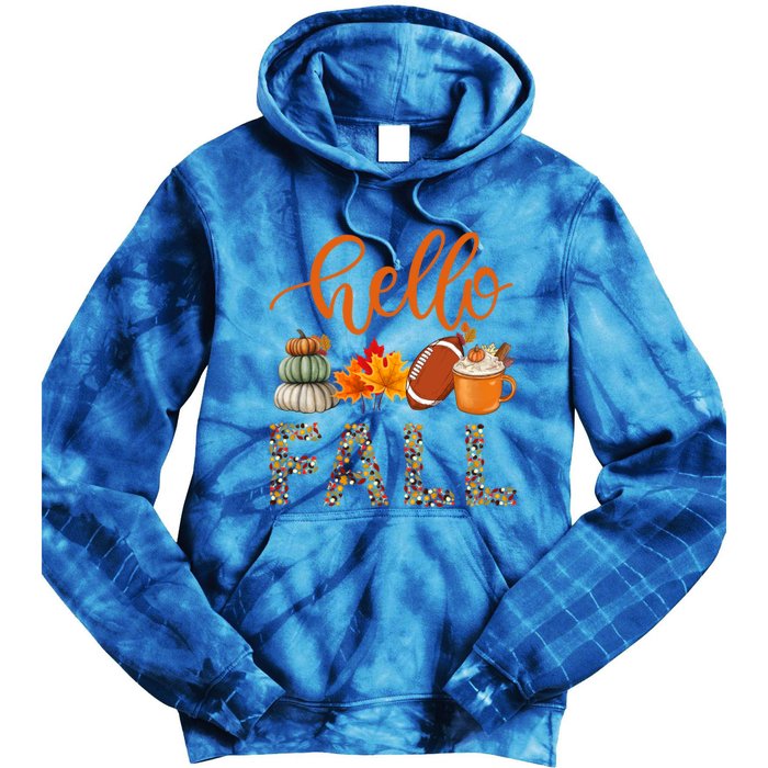 Fall Autumn Seasonal Wear Tis The Season Hello Fall Gift Tie Dye Hoodie